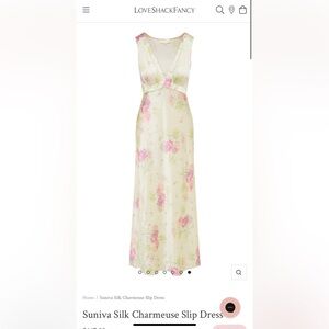LoveShackFancy Suniva Silk Slip Dress